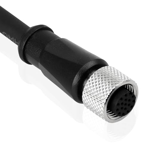 Alvin's Cables M12 A-Code 12 Pin Female to DB15 Power Trigger Data Cable for Cognex in-Sight Sensor Vision Systems CCB-PWRIO-MOD-05, High Flex