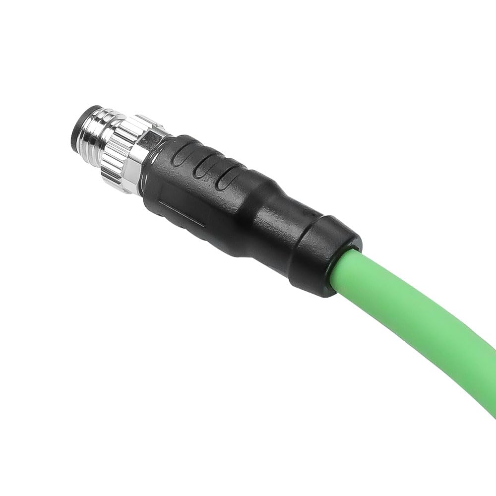 Alvin&#39;s Cables M8 A-Code 4 Pin Male to 4 Pin Cable High-Flex Shielded for Beckhoff ZK1090-3131 Industrial Automation EtherCAT Fieldbus 20in/50cm