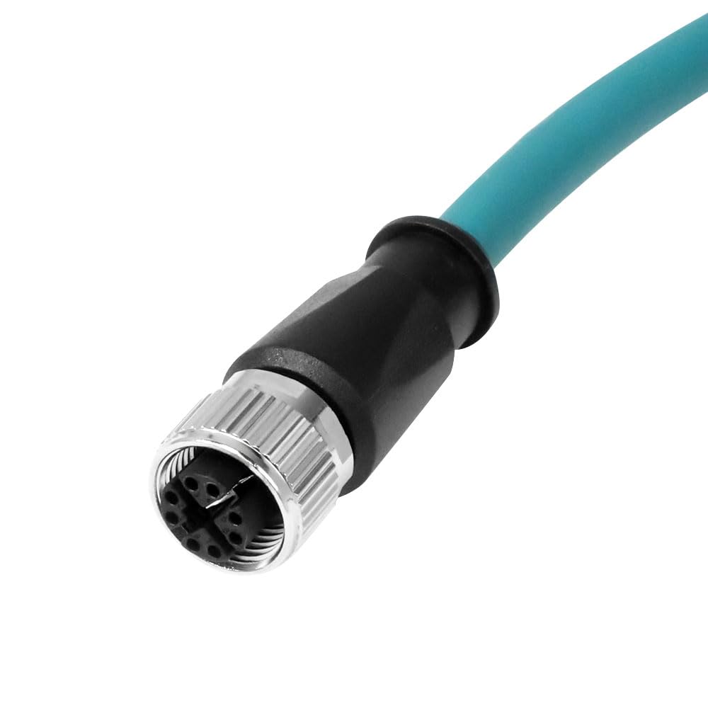 Alvin&#39;s Cables M12 X-Code 8 Pin Female to RJ45 Ethernet Cable Cat6a High-Flex Shielded for Cognex Keyence Basler Industrial Automation Fieldbus Module