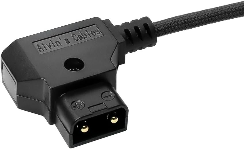 Alvin&#39;s Cables Dtap to Locking DC Right Angle Coiled Power Cable for Atomos Ninja V D-tap Cable for Blackmagic Video Assist, for Hollyland Mars 400S, Ultra Flexible 2ft