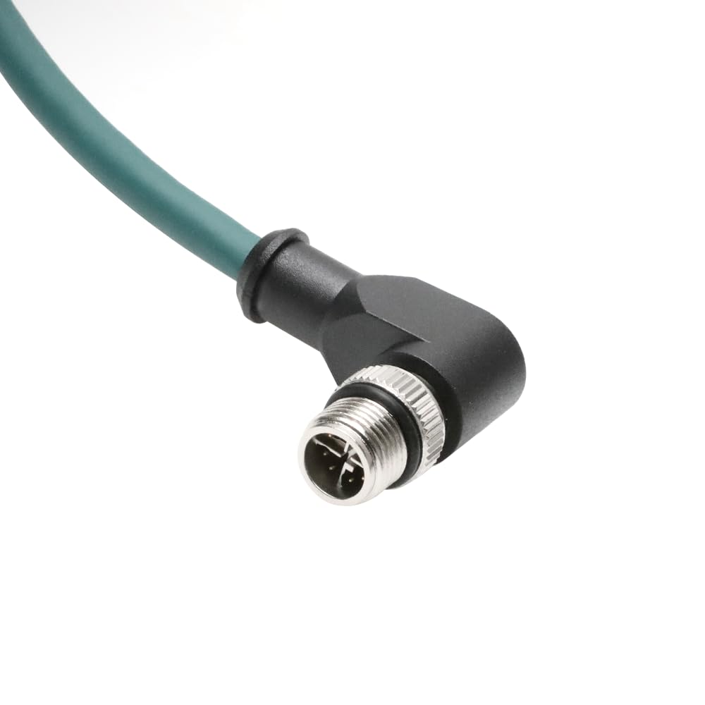 Alvin&#39;s Cables M12 X-Code 8 Pin Male to RJ45 Ethernet Cable for Cognex Keyence Camera, High-Flex Cat6a Cable for Industrial Automation, Fieldbus Module, Robotics, Right Angle