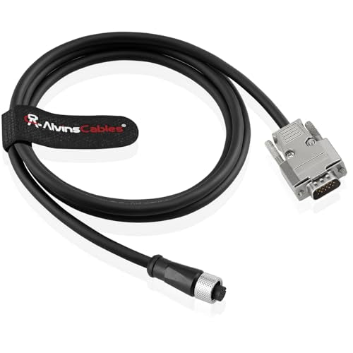 Alvin's Cables M12 A-Code 12 Pin Female to DB15 Power Trigger Data Cable for Cognex in-Sight Sensor Vision Systems CCB-PWRIO-MOD-05, High Flex