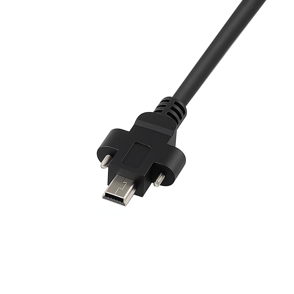 Alvin's Cables USB 2.0 Type-A to Locking Mini USB Cable, 15mm Dual-Screw Spacing for Daheng Industrial Camera, High Flex Drag Chain Shielded, Convex Port, 1m/3.3ft Purple