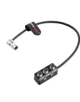Alvin's Cables 1 to 3 Power Splitter Box Cable Rotatable Right Angle Hirose 4 Pin Male to 3 x Hirose 4 Pin Female Splitter Cable for Sony F55 FS5, Sound Devices 688 633, Zoom F4/F8/F8N, 30cm/11.81in