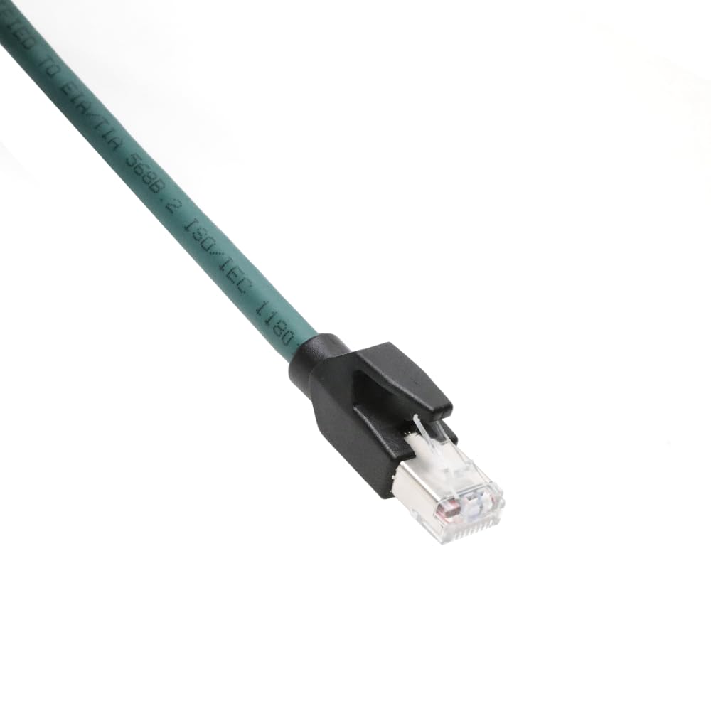 Alvin&#39;s Cables M12 X-Code 8 Pin Male to RJ45 Ethernet Cable for Cognex Keyence Camera, High-Flex Cat6a Cable for Industrial Automation, Fieldbus Module, Robotics, Right Angle