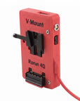 Alvin's Cables V Mount Battery Plate for DJI Ronin 4D, V-Mount Power Plate with D-Tap & 0B 2-Pin Outputs, Straight / Rotatable Right Angle 1B 6-Pin Power Cable, Red / Black