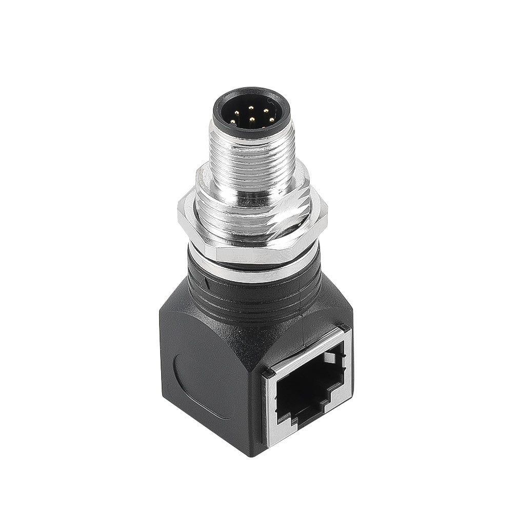 Alvin's Cables M12 A-Code 8-Pin to RJ45 Adapter Cat6a IP68 Waterproof Shielded, M12 Male to RJ45 Female Industrial Ethernet Connector for Cognex Keyence GigE Vision Basler AVT Sony CCD Cameras