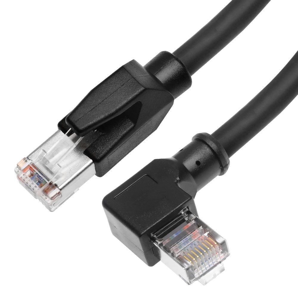 Alvin's Cables RJ45 Ethernet Cable, Right-Angle Cat6a Shielded Industrial Profinet Ethernet Cable High-Flex Drag-Chain High-Speed Gold-Plated Connectors for PLC, Robotics &amp; Motion Control 2ft/60cm