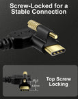 Alvin's Cables Locking USB-C to USB-C Power Cable Ultra-Flexible for Blackmagic Pyxis Monitor,URSA Cine EVF, USB-C 3.2 10Gbps Data Transfer Cable for Blackmagic Micro Studio 4K G2