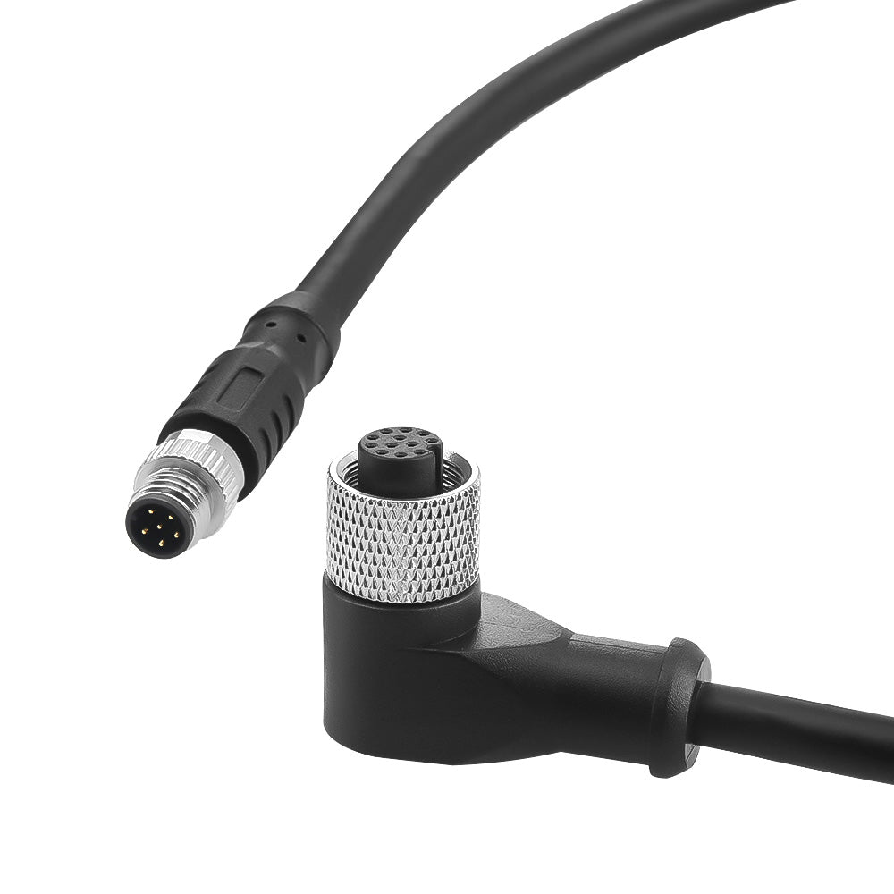 Alvin's Cables Livox Mid-360 LiDAR to Unitree Go2 Robot Dog Cable, Right-Angle M12 A-Code 12-Pin Female to M8 6-Pin Male, LiDAR Power &amp; Data Cord for Robotics, 3D Sensing Applications