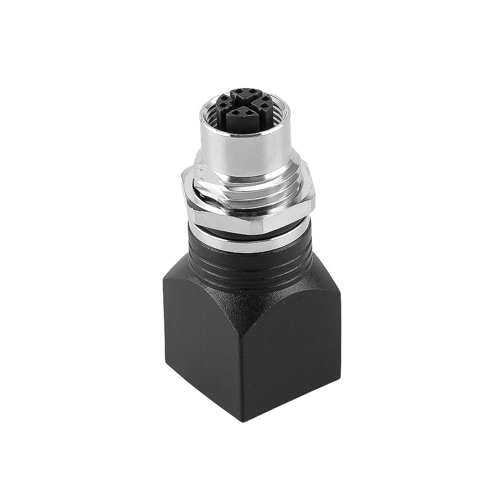Alvin's Cables M12 X-Code 8-Pin to RJ45 Adapter Cat6a IP68 Waterproof Shielded, M12 Female to RJ45 Female Industrial Ethernet Connector for Cognex Keyence Basler Baumer Datalogic Microscan Sick