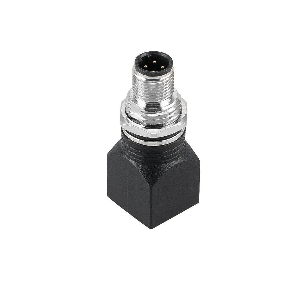 Alvin's Cables M12 D-Code 4-Pin to RJ45 Adapter Cat6a IP68 Waterproof Shielded, M12 Male to RJ45 Female Industrial Ethernet Connector for Cognex Keyence Omron Siemens Sick Baumer Datalogic