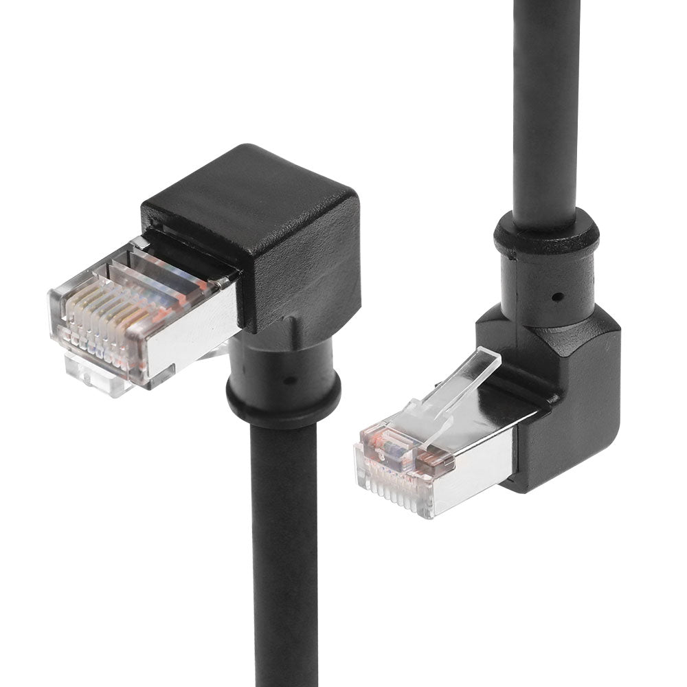 Alvin's Cables RJ45 Ethernet Cable, Up-Angle Cat6a Shielded Industrial Profinet Ethernet Cable High-Flex Drag-Chain High-Speed Gold-Plated Connectors for PLC, Robotics &amp; Motion Control 6.6ft/2m