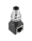 Alvin's Cables M12 D-Code 4-Pin to RJ45 Adapter Cat6a IP68 Waterproof Shielded, M12 Male to RJ45 Female Industrial Ethernet Connector for Cognex Keyence Omron Siemens Sick Baumer Datalogic