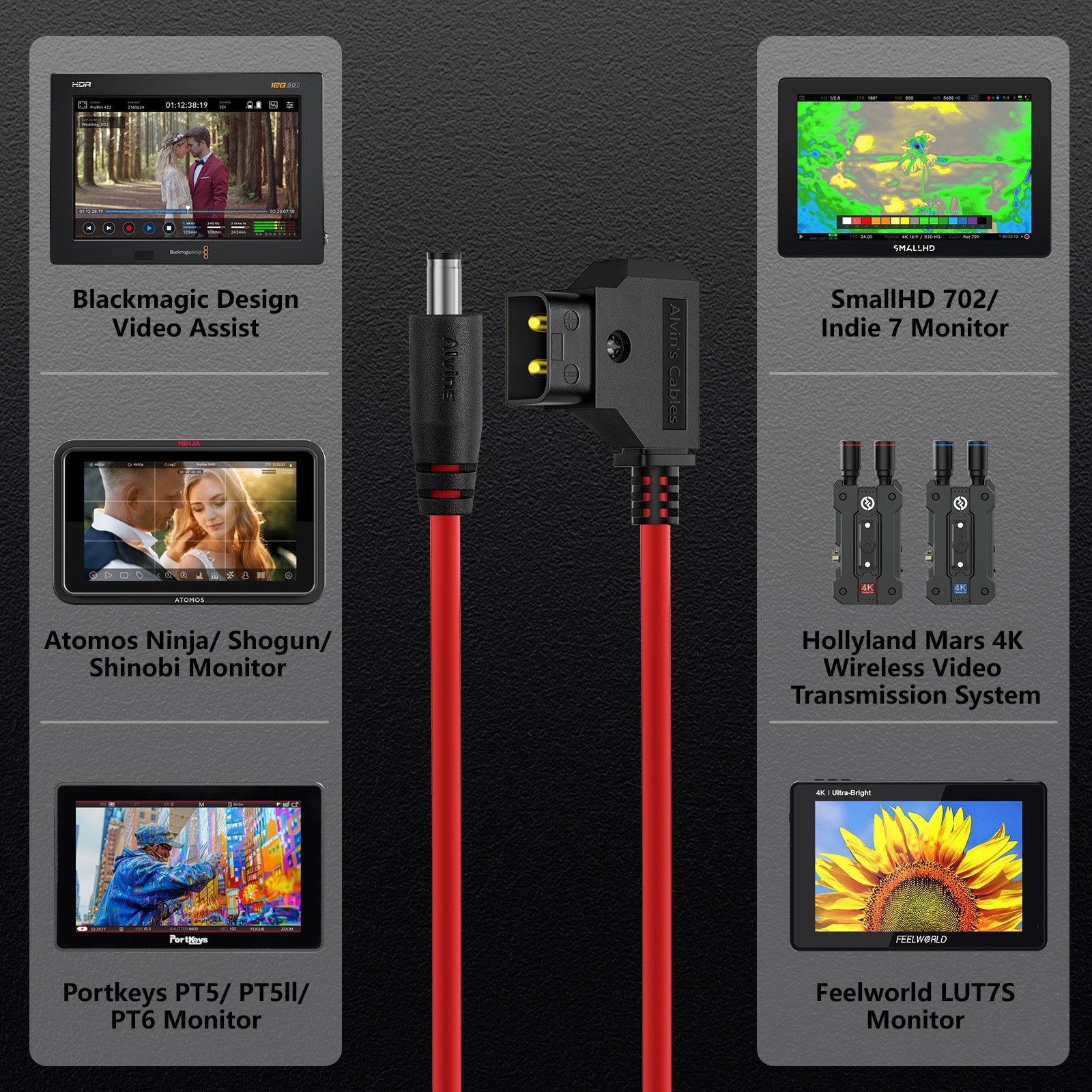 Alvin's Cables Ultra Soft Dtap to DC Cable for Atomos Ninja V, D