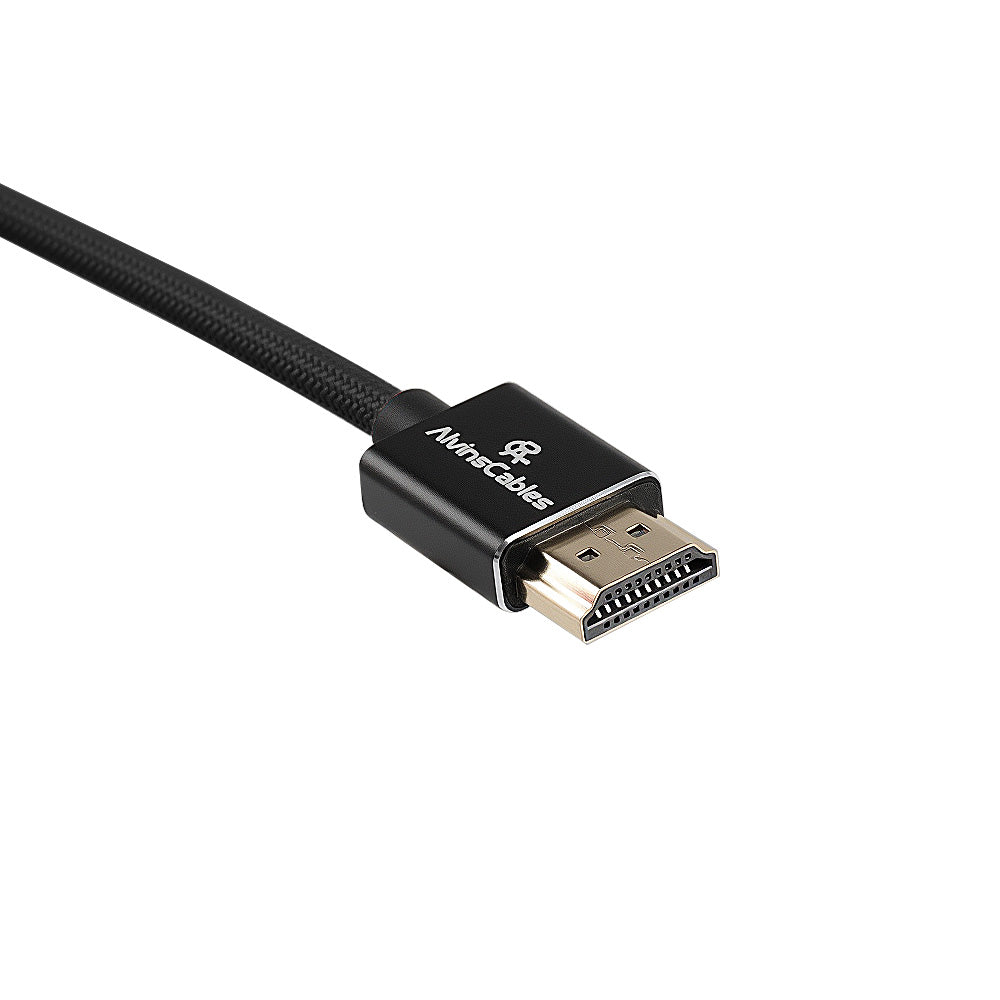 Alvin's Cables 8K 2.1 Micro-HDMI to Full HDMI Braided Cable, D to A Coiled HDMI for Atomos-Ninja-V for Canon-R5C R5 R6, for Sony A7RIII A7II A7M3 A7R IV A6500, for FUJIFILM X-T4 X-T3(18 to 28 Inch)