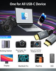 Alvin's Cables Coiled USB-C Cable, 20Gbps Data Transfer, 240W, 4K@60Hz