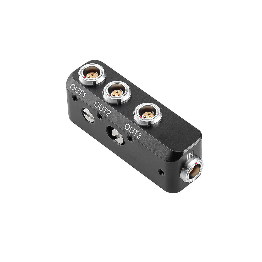Alvin's Cables Fischer 3 Pin 24V Power Run Stop Splitter, 1 to 3 Triple Splitter Box for ARRI Alexa Sony Venice RED DSMC2 Camera Motor Monitor, 1x RS Female in to 3X Female Out
