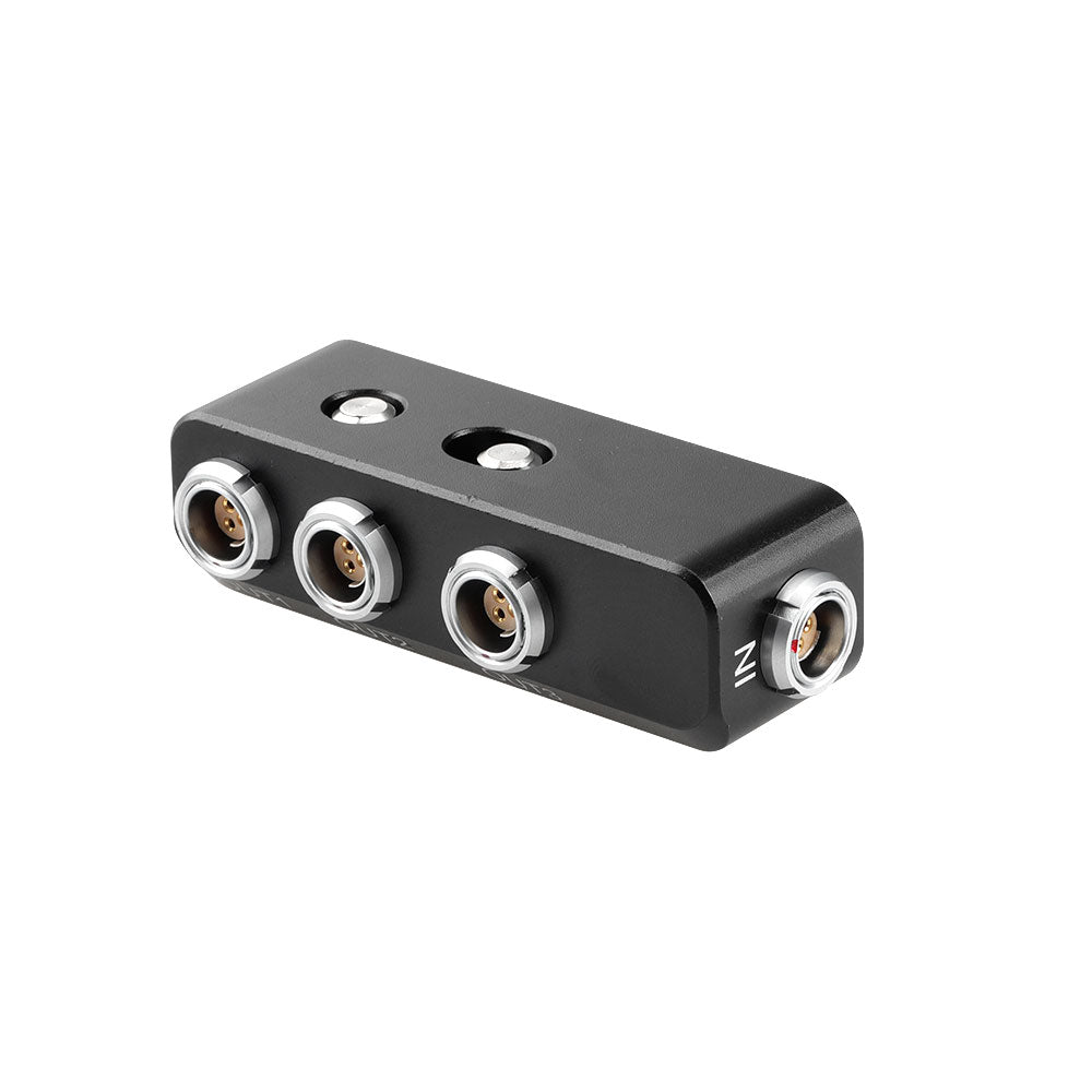 Alvin's Cables Fischer 3 Pin 24V Power Run Stop Splitter, 1 to 3 Triple Splitter Box for ARRI Alexa Sony Venice RED DSMC2 Camera Motor Monitor, 1x RS Female in to 3X Female Out