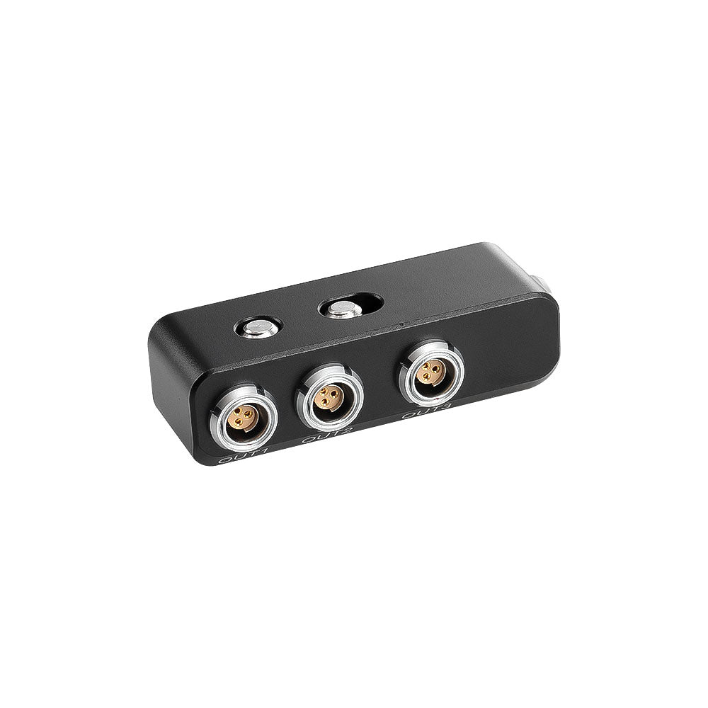 Alvin's Cables Fischer 3 Pin 24V Power Run Stop Splitter, 1 to 3 Triple Splitter Box for ARRI Alexa Sony Venice RED DSMC2 Camera Motor Monitor, 1x RS Female in to 3X Female Out