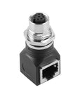 Alvin's Cables M12 A-Code 8-Pin to RJ45 Adapter Cat6a IP68 Waterproof Shielded, M12 Female to RJ45 Female Industrial Ethernet Connector for Cognex Keyence GigE Vision Basler AVT Sony CCD Cameras