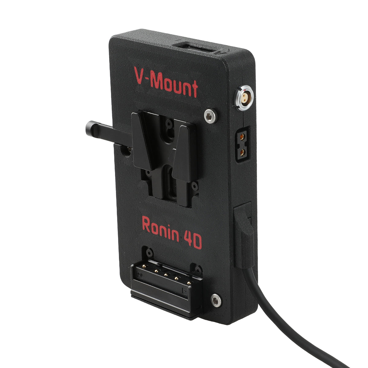 Alvin's Cables V Mount Battery Plate for DJI Ronin 4D, V-Mount Power Plate with D-Tap &amp; 0B 2-Pin Outputs, Straight / Rotatable Right Angle 1B 6-Pin Power Cable, Red / Black