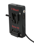 Alvin's Cables V Mount Battery Plate for DJI Ronin 4D, V-Mount Power Plate with D-Tap & 0B 2-Pin Outputs, Straight / Rotatable Right Angle 1B 6-Pin Power Cable, Red / Black