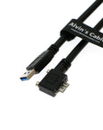 Alvin's Cables USB 3.0 Data-Cable USB-A to Micro-B Right Angle with Dual Locking-Screws High-Flex Cable Shielded-Cable for Industrial Camera Vision Camera