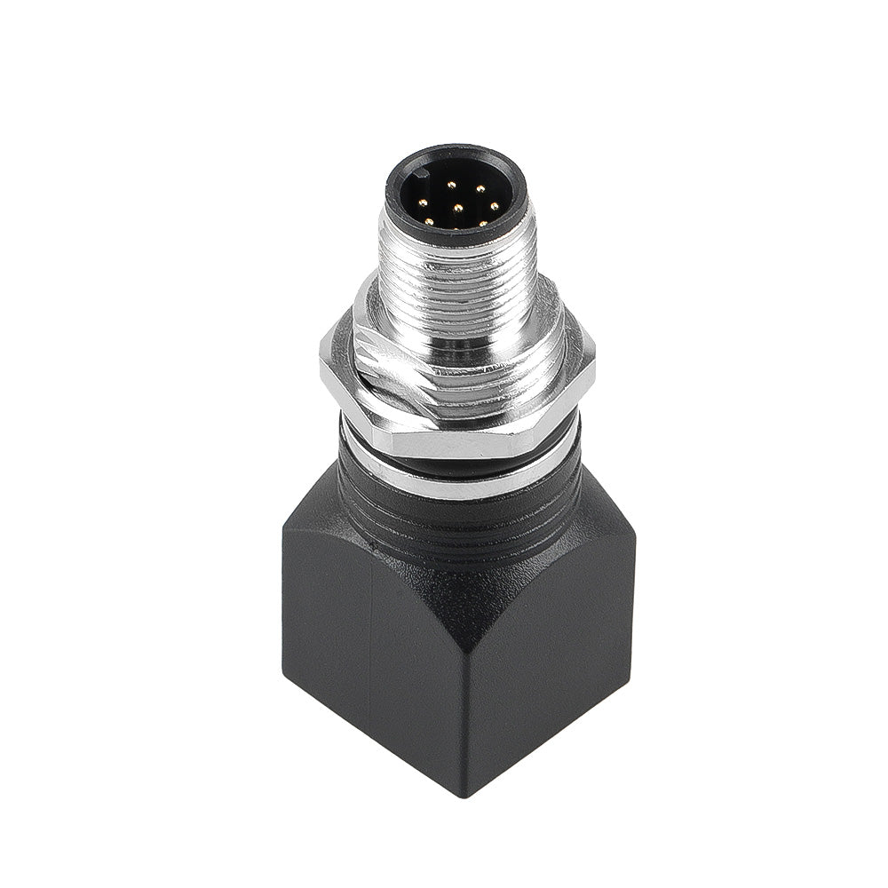 Alvin's Cables M12 A-Code 8-Pin to RJ45 Adapter Cat6a IP68 Waterproof Shielded, M12 Male to RJ45 Female Industrial Ethernet Connector for Cognex Keyence GigE Vision Basler AVT Sony CCD Cameras