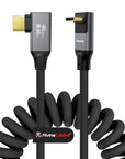 Coiled USB-C Cable, Braided USB-C to USB-C Cable, 40Gbps, 240W PD 3.1 Charging, 8K@60Hz Video, USB4.0 Type C for Thunderbolt 4/3, BMPCC, Canon R5/R6, Sony FX3/A7C, Mac, iPhone, USB-IF Certified
