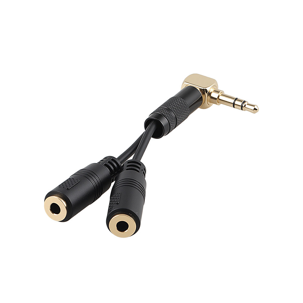 Alvin's Cables Tentacle Sync Timecode Splitter Cable, Right Angle 3.5mm TRS Male to 2 x 3.5mm Female Y-Cable for Sony FX6 FX9 F55, Ultra-Short Timecode Distribution Cable, 8cm