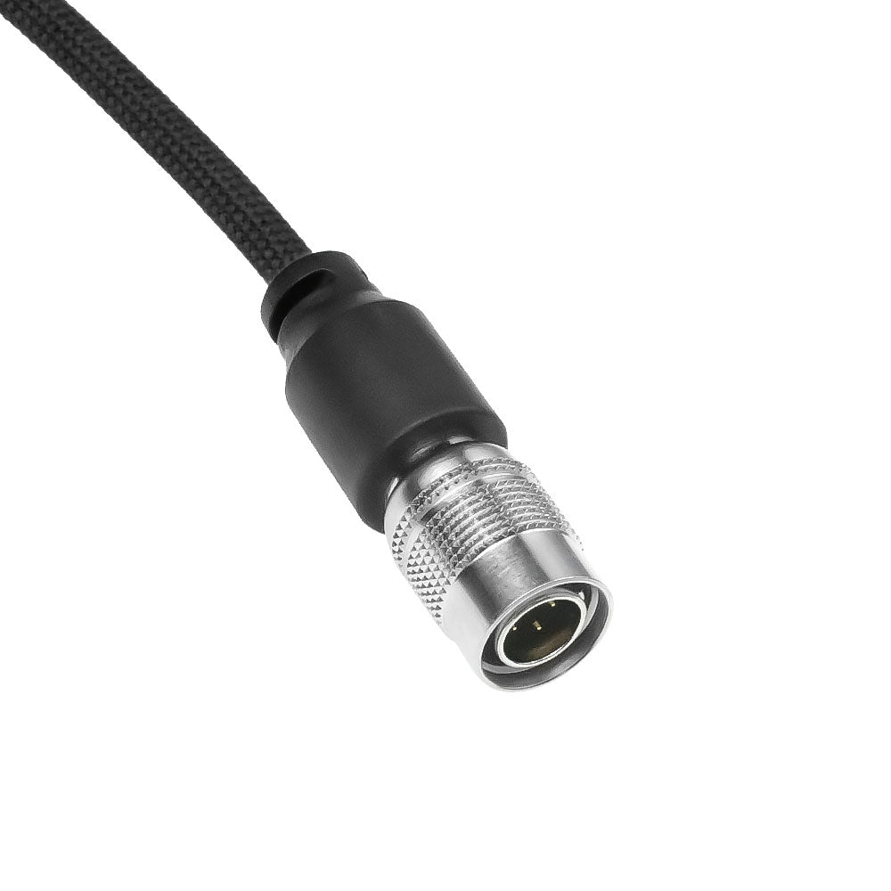 Alvin&#39;s Cables Ultra Flexible Hirose 4 Pin Male to DC Right Angle Braided Power Cable for Blackmagic&#39;s Cinema Camera 4k, for Sound Devices 633|644|688, Zoom F8 Recorder, 45cm|17.7in