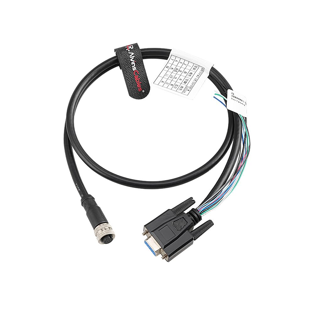 Alvin’s Cables Control Cable for Keyence SR-X AI Barcode Reader, M12 A-Code 12 Pin Female to DB9 Female Replacement for OP-88681 OP-88682 OP-88683, High Flex Drag Chain