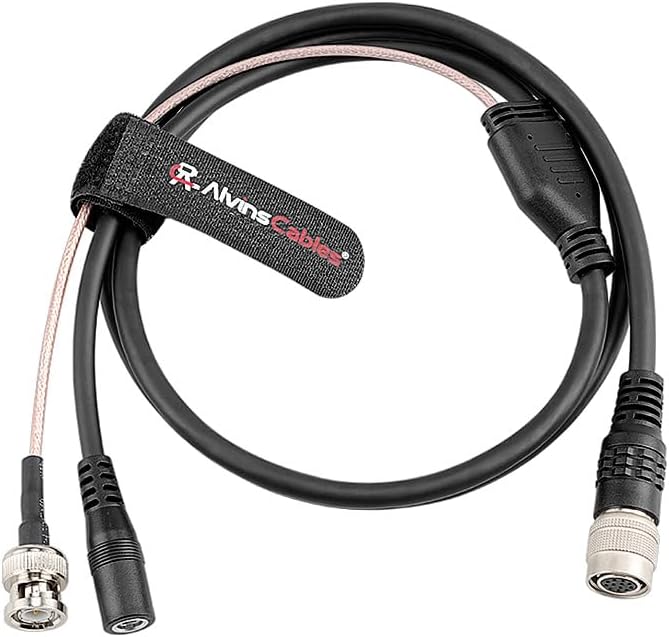 Alvin’s Cables Hirose 12 Pin Female to BNC &amp; DC Female Y Cable for Sony CCD Industrial Camera, HR10A-10P-12S Power and Video Signal Cable
