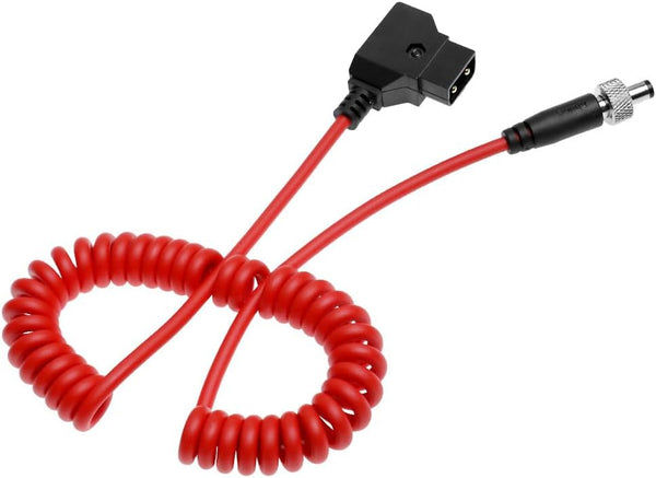 Alvin's Cables Atomos Ninja V Power Cable Dtap to Locking DC 2.1 Coiled Cable for Blackmagic Video Assist, for Hollyland Mars 400S, Ultra Soft