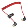 Alvin's Cables 8K HDMI Cable for Atomos Ninja,2.1 48Gbps 8K@60Hz 4K@120Hz High-Speed Braided Coiled Cable for Sony FS5 FS7 FX9,BMPCC,for Canon C300 C500,for Feelworld,Right to Right Angle Red