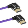 Alvin's Cables 8K HDMI Cable for Atomos Ninja,2.1 48Gbps 8K@60Hz 4K@120Hz High-Speed Braided Coiled Cable for Sony FS5 FS7 FX9,BMPCC,for Canon C300 C500,for Feelworld,Right to Right Angle Purple