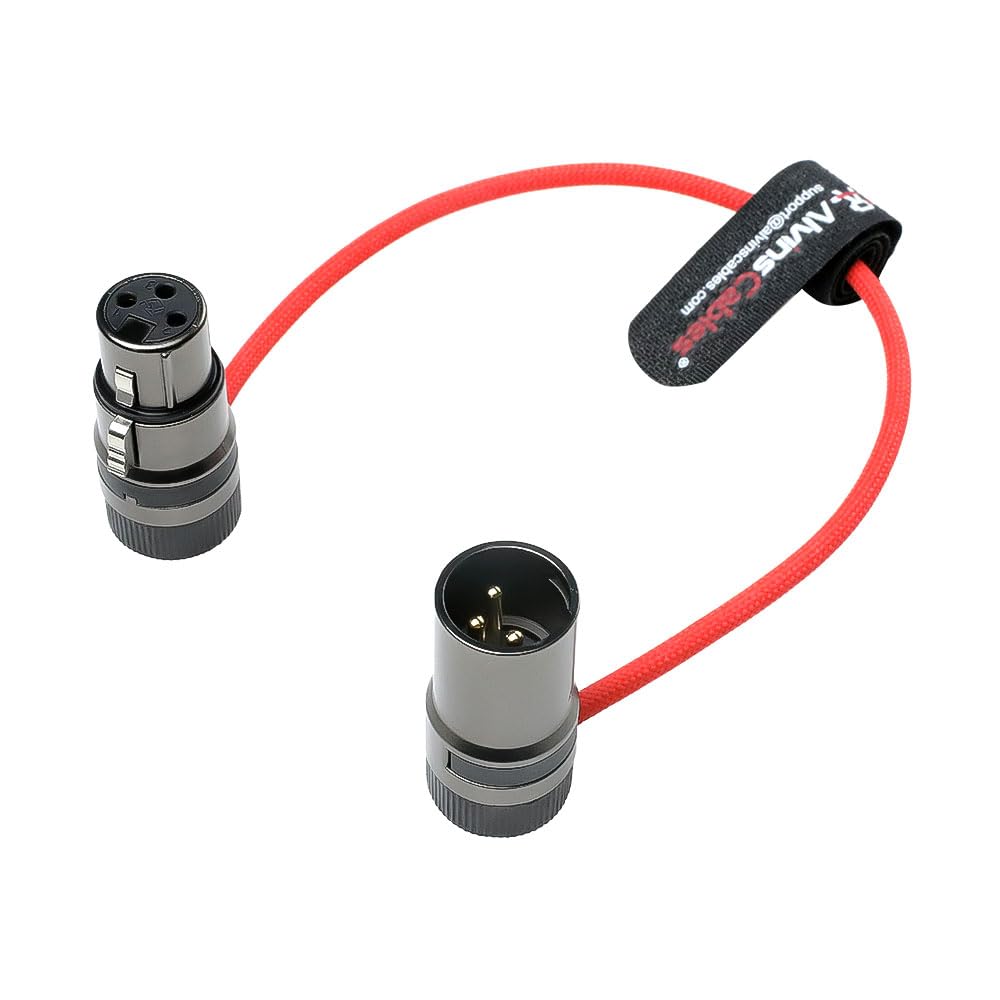 Alvin&#39;s Cables Rotatable Low-Profile XLR 3 Pin Male to Female Ultra-Flexible Coiled Cable, Aramid-Reinforced for Sony|Canon|Blackmagic Pro Cameras &amp; Studio Audio