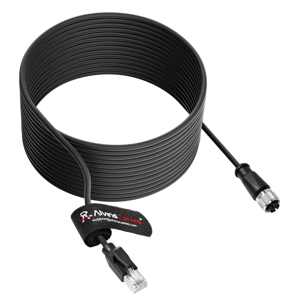 Alvin&#39;s Cables M12 X-Code 8 Pin Female to RJ45 Ethernet Cable Cat6a High-Flex Shielded for Cognex Keyence Basler Industrial Automation Fieldbus Module