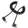 Alvin's Cables 8K HDMI 2.1 Cable 8K@60Hz 4K@120Hz High-Speed Braided Coiled Cable for Atomos Ninja,for Feelworld,for Sony FS5 FS7 FX9,BMPCC,for Canon C300 C500,Left to Up Angle Black