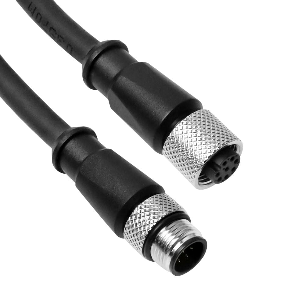 Alvin&#39;s Cables M12 A-Code 8 Pin Male to 8 Pin Female Cat6a High-Flex Shielded Sensor Actuator Cable for Cognex Industrial Camera 15m/49ft