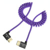 Alvin's Cables 8K HDMI 2.1 Cable 8K 60Hz 4K 120Hz High-Speed for Atomos Ninja Monitor,Left to Right Angle Braided Coiled Cable for Sony FS5 FS7 FX9,for Canon C300 C500,for Nikon Z9 Camera,Purple