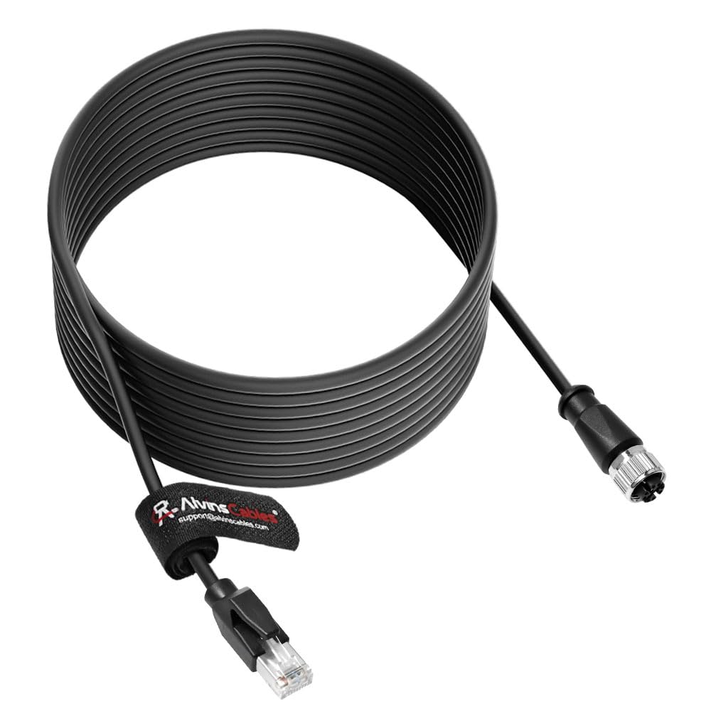 Alvin&#39;s Cables M12 X-Code 8 Pin Female to RJ45 Ethernet Cable Cat6a High-Flex Shielded for Cognex Keyence Basler Industrial Automation Fieldbus Module
