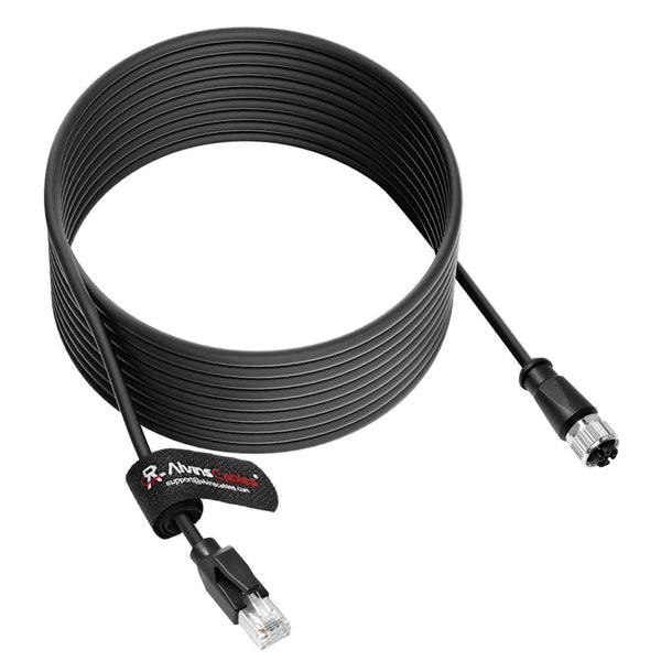 Alvin's Cables M12 X-Code 8 Pin Female to RJ45 Ethernet Cable Cat6a High-Flex Shielded for Cognex Keyence Basler Industrial Automation Fieldbus Module