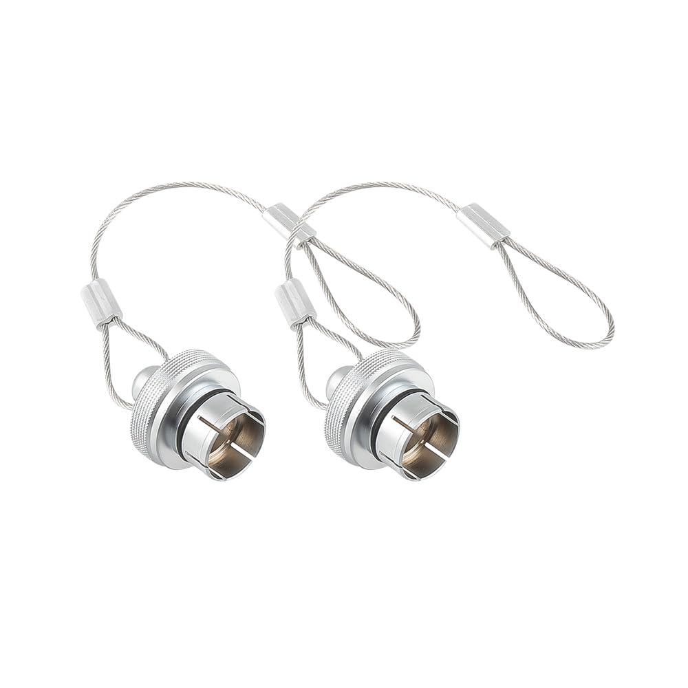 Alvin's Cables Dust Cap Compatible with LEMO 00B(6.4 mm) Connectors, Industrial Protective Cover with Metal Retention Wire, Dustproof, Moisture Resistant, 2 Pieces