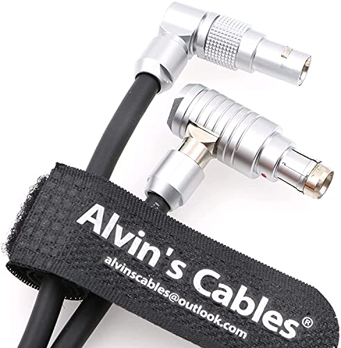 Alvin's Cables 3 Pin Right Angle to Rotatable 2 Pin Male Right Angle Power Cable for Teradek Bolt SmallHD Monitor from ARRI Alexa Mini XT 14.8 V Port