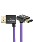 Alvin's Cables 8K HDMI 2.1 Cable 8K@60Hz 4K@120Hz High-Speed Braided Coiled Cable for Atomos Ninja,for Feelworld,for Sony FS5 FS7 FX9,BMPCC,for Canon C300 C500,Left to Up Angle Purple