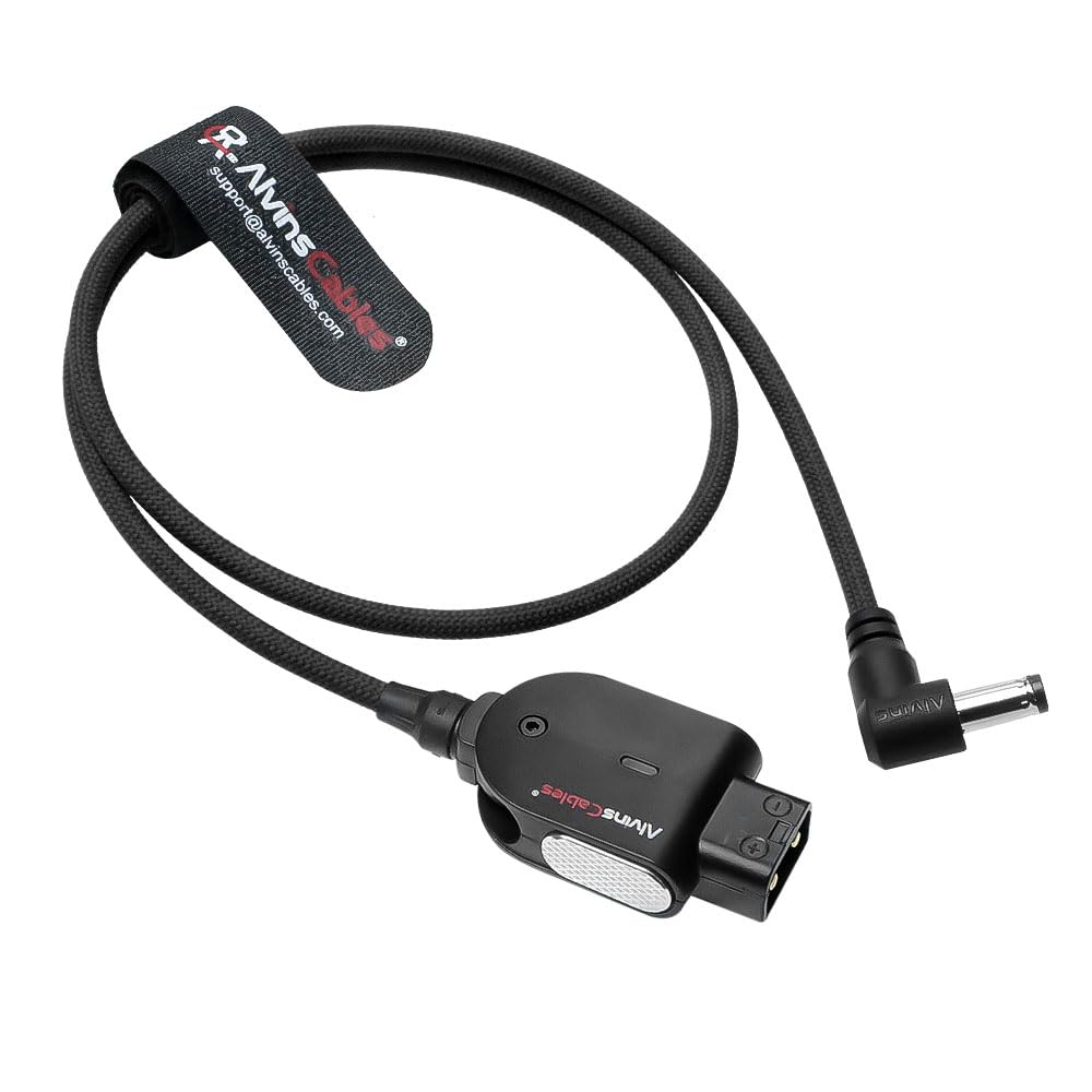 Alvin&#39;s Cables Smart Dtap to DC Cable for Atomos Ninja V, Ultra Flexible D-tap to 2.1 DC Right Angle Power Cable 2ft for Blackmagic Design Video Assist, SmallHD 702, for Feelworld FW568 Monitor
