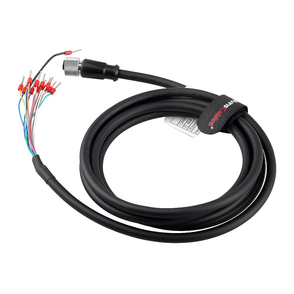 Alvin's Cables M12 A-Code 12-Pin Female to Open Wire Terminal Power I/O Cable for Keyence OP-88810/OP-88811/OP-88812 Industrial Cameras Interface Integrated Cable 2m|6.56ft