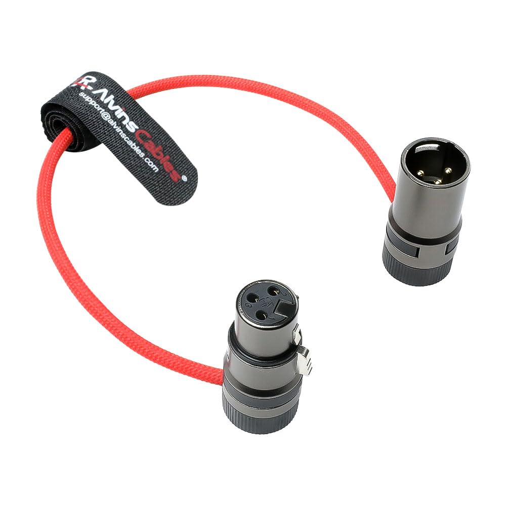 Alvin&#39;s Cables Rotatable Low-Profile XLR 3 Pin Male to Female Ultra-Flexible Coiled Cable, Aramid-Reinforced for Sony|Canon|Blackmagic Pro Cameras &amp; Studio Audio